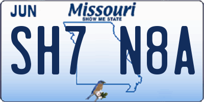 MO license plate SH7N8A