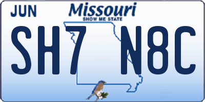 MO license plate SH7N8C