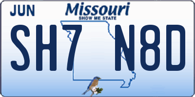 MO license plate SH7N8D