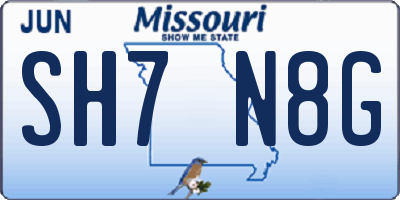 MO license plate SH7N8G