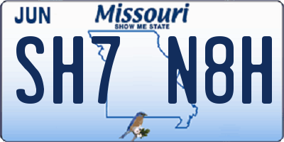 MO license plate SH7N8H