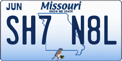 MO license plate SH7N8L