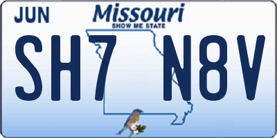 MO license plate SH7N8V