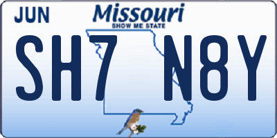 MO license plate SH7N8Y