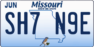MO license plate SH7N9E