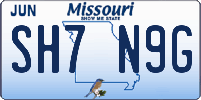 MO license plate SH7N9G
