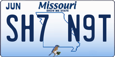 MO license plate SH7N9T