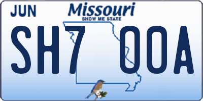MO license plate SH7O0A