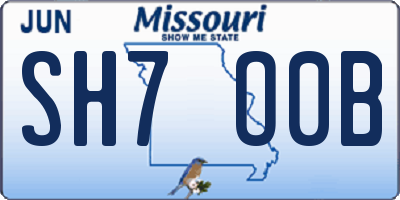 MO license plate SH7O0B