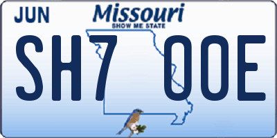 MO license plate SH7O0E