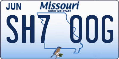 MO license plate SH7O0G