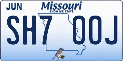 MO license plate SH7O0J