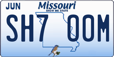 MO license plate SH7O0M
