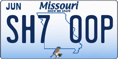 MO license plate SH7O0P