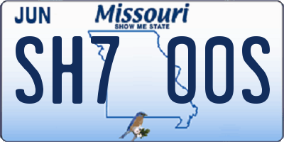 MO license plate SH7O0S