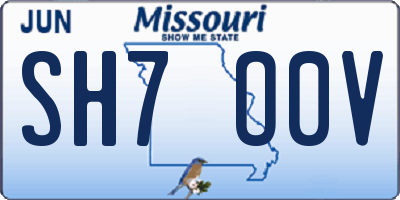 MO license plate SH7O0V