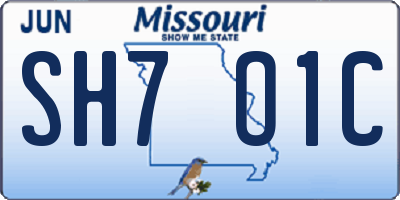 MO license plate SH7O1C