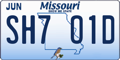 MO license plate SH7O1D