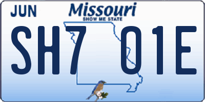 MO license plate SH7O1E