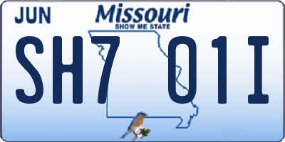 MO license plate SH7O1I