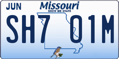 MO license plate SH7O1M