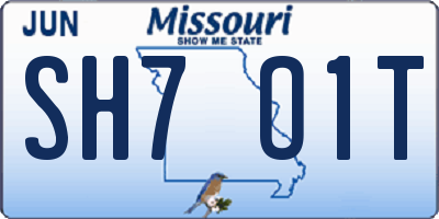 MO license plate SH7O1T