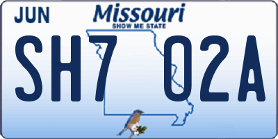 MO license plate SH7O2A