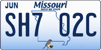 MO license plate SH7O2C