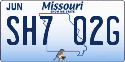 MO license plate SH7O2G