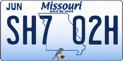 MO license plate SH7O2H
