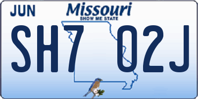 MO license plate SH7O2J