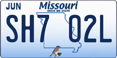 MO license plate SH7O2L