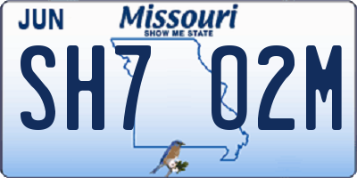 MO license plate SH7O2M