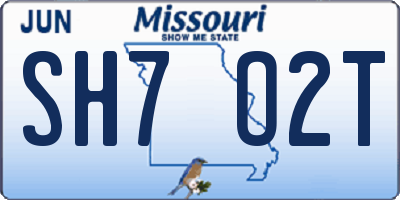 MO license plate SH7O2T