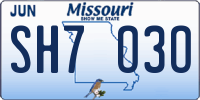 MO license plate SH7O3O