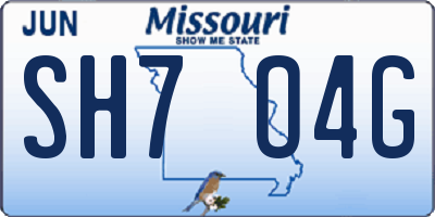 MO license plate SH7O4G