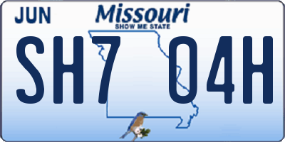 MO license plate SH7O4H