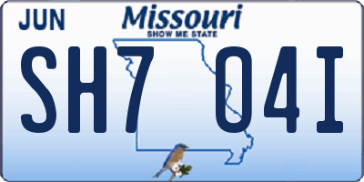 MO license plate SH7O4I