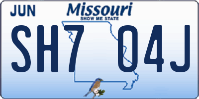 MO license plate SH7O4J