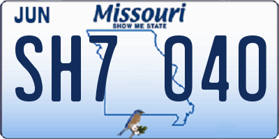 MO license plate SH7O4O