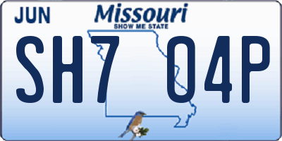 MO license plate SH7O4P