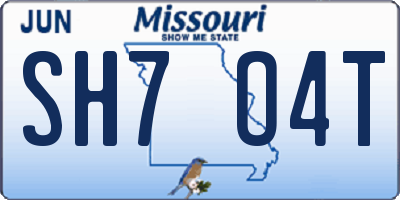 MO license plate SH7O4T