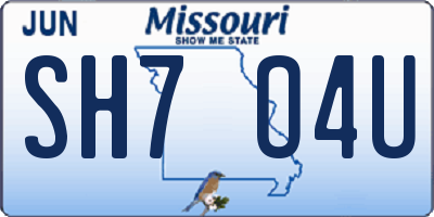 MO license plate SH7O4U
