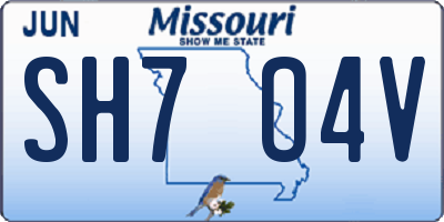 MO license plate SH7O4V