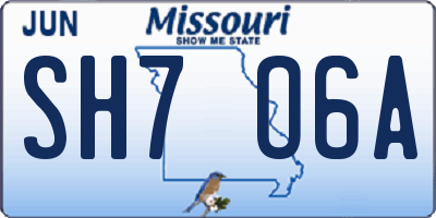 MO license plate SH7O6A