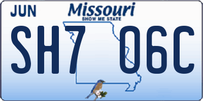 MO license plate SH7O6C