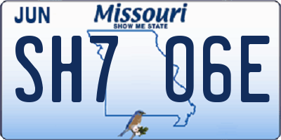 MO license plate SH7O6E