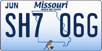 MO license plate SH7O6G