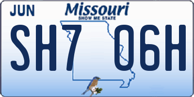 MO license plate SH7O6H