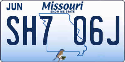 MO license plate SH7O6J